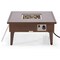 Leisuremod Walbrooke Outdoor Patio Aluminum Square Fire Pit Side Table with Lid and Fire Glass, Brown WBR-27-GL - alternate 3