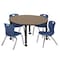 Regency Round Kee Mobile Adjustable Classroom Table W/ 4 Andy Chairs, 48 in W, 48 in L, Noble Oak TB48RNDNOAPCBK45NV - alternate 1