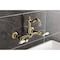 Kingston Brass Two-Handle Wall Mount Bridge Kitchen Faucet, Polished Brass KS2442BPL - alternate 3