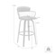Armen Living Willow 30in Swivel Walnut Wood Bar Stool in Black Faux Leather with Golden Bronze Metal LCWIBAWABLK30 - alternate 2