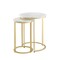 Homeroots Set of Two 22" Gold and White Marble Round Nested Tables 543883 - alternate 6