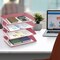 Acrimet Facility 4 Tier Letter Tray Side Load Letter Size Desktop File Organizer Plastic Solid Pink 256.RO - alternate 4