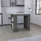 Homeroots 36" White and Gray Marble and Wood Kitchen Island With Storage 546425 - alternate 4