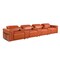 Homeroots 166" Camel Top Grain Leather Reclining Metal USB Sofa 720374 - alternate 1