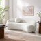 Homeroots 85" Cream Sherpa Curved Sofa And Toss Pillow With Legs 543965 - alternate 5