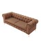 Homeroots 87" Camel Faux Leather Chesterfield Solid Wood Sofa 543940 - alternate 4