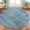 Homeroots 8' Blue And Ivory Round Abstract Washable Indoor Outdoor Area Rug 631091 - alternate 3