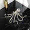 Homeroots 12" Antiqued Silver Resin Octopus Tabletop Sculpture 392394 - alternate 2