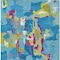 Homeroots 8' X 10' Aqua Green And Pink Abstract Washable Indoor Outdoor Area Rug 599535 - alternate 3