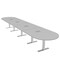 Skutchi Designs 20ft Racetrack Conference Table With Power | Harmony Series | 20 Person Meeting Room Table HAR-RAC-48X240-T-U779-ESIL - alternate 1