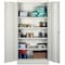 Tennsco Shelving Storage Cabinet, 72 in H, 36 in W, 18 in D, Swing, Keyed, Light Gray, 4 Shelves, 0 Drawers 7218LGY - alternate 1