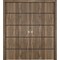 Sartodoors Sliding Closet Double Bi-fold Doors, Planum 0015 Walnut and Aluminum Strips, Sturdy Tracks Moldings PLANUM0015DBF-WLN-72 x 84 (4* 18x84) - alternate 1