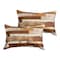 Homeroots Set of Two 12" X 20" Brown and White Patchwork Cowhide Lumbar Throw Pillows, 2PK 544630 - alternate 3