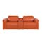 Homeroots 86in Orange and Black Italian Leather Power Reclining Loveseat With Storage 720527 - alternate 1