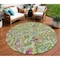 Homeroots 8' Fern Green And Artichoke Green Round Paisley Washable Indoor Outdoor Area Rug 588608 - alternate 1