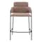 Homeroots Set of Two 26" Brown and Black Faux Shearling and Steel Counter Height Bar Chairs, 2PK 564993 - alternate 2