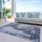 Homeroots 9' X 12' Navy Blue And Sky Blue Abstract Washable Indoor Outdoor Area Rug 587294 - alternate 3