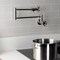 Kingston Brass Wall Mount Pot Filler Faucet with Knurled Handle, Polished Nickel KS4106RKX - alternate 2