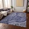 Homeroots 8' X 10' Navy Blue Gray And Green Floral Medallion Washable Indoor Outdoor Area Rug 603182 - alternate 3