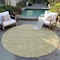 Homeroots 8' Tan And Beige Round Floral Washable Indoor Outdoor Area Rug 603457 - alternate 3