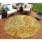 Homeroots 8' Terra Cotta Brown And Gold Round Floral Medallion Washable Indoor Outdoor Area Rug 603205 - alternate 1