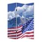Homeroots 72" Red White And Blue American Flag Reversible Canvas Folding Three Panel Room Divider 277089 - alternate 1