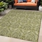 Homeroots 5' X 8' Green Damask Washable Non Skid Indoor Outdoor Area Rug 563884 - alternate 1