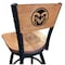 Holland Bar Stool Co 25" Blk Wrinkle Colorado State Swivel Bar Stool, Laser Engraved Back L03825BWMedMplAColoStMedMpl - alternate 1