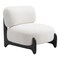 Homeroots 30" White And Black Sherpa And Upholstered Side Chair 572306 - alternate 5