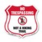 Signmission No Trespassing Shield Sign Not A Hiking, 12 inch X 12 inch, Aluminum Metal Sign, 2PK SHI-A-2PACK-12-414 - alternate 1