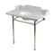 Kingston Brass 36-Inch Carrara Marble Console Sink with Stainless Steel Legs, 8-Inch, 3-Hole KMS36228M386 - alternate 1