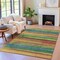 Homeroots 10' X 14' Green Teal Blue And Copper Striped Washable Indoor Outdoor Area Rug 631214 - alternate 3