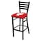 Holland Bar Stool Co 30" Blk Wrinkle Indiana Stationary Bar Stool, Ladder Back L00430IndnaU - alternate 1