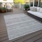 Homeroots 3' X 5' Gray Silver And Charcoal Striped Washable Indoor Outdoor Area Rug 577781 - alternate 2