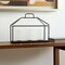 Homeroots 15" Black Metal Glass And Wood Geometric Three Light Hurricane Candle Holder 638043 - alternate 3