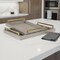 Homeroots Set of Two Taupe Wood Geometric Handmade Serving Trays With Handles 518594 - alternate 3