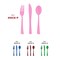 Smarty Had A Party Pink Disposable Plastic Party Cutlery Set, 1800PK 410CS-P-CASE - alternate 2