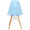 Leisuremod Dover Plastic Dining Side Chair with Wooden Legs, Transparent Blue EP19TBU - alternate 2