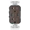 Leviton 3.6A USB Type-A/Type-A Wall Outlet Charger with 20A Tamper-Resistant Receptacles - Black T5832-E - alternate 1