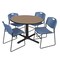 Regency Round Cain Breakroom Table W/ 4 Zeng Stack Chairs, 48 in W, 48 in L, Noble Oak TB48RNDNO44BE - alternate 1