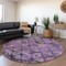 Homeroots 8' Eggplant Plum And Lavender Round Aztec Washable Indoor Outdoor Area Rug 615778 - alternate 4