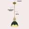 Jonathan Y Homer 10" 1-Light Modern Industrial Metal LED Dome Pendant, Kombu Green/Brass Gold JYL9535H - alternate 8