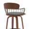 Armen Living Willow 30in Swivel Walnut Wood Bar Stool in Gray Faux Leather with Golden Bronze Metal LCWIBAWAGRY30 - alternate 2