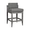 Armen Living Vivid Outdoor Patio Bar Stool in Gray Eucalyptus Wood with Gray Olefin Cushions LCVIBAEUCGRY30 - alternate 1