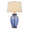Homeroots 28" Blue Swirl Glass Table Lamp With White Empire Shade 524717 - alternate 1