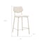 Homeroots Set of Four 26" Light Gray Fabric Faux Leather and Steel Counter Height Bar Chairs, 4PK 668804 - alternate 2