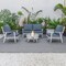 Leisuremod Walbrooke White Patio Conversation, Round Fire Pit with Slats Design & Tank Holder, Navy Blue WWS-29-24-57-31-NBU - alternate 3