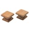 Homeroots Set of Two Brown Wood Square Drawer Pull Knobs, 2PK 476579 - alternate 2