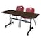 Regency Kobe Flip-Top Training Nesting Table W/ 2 M Stack Chairs, 60 in W, 30 in L, Neo Walnut MKFT6030NW47BY - alternate 1