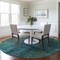 Homeroots 8' Teal Blue Navy Blue And Brown Round Abstract Washable Indoor Outdoor Area Rug 612366 - alternate 4